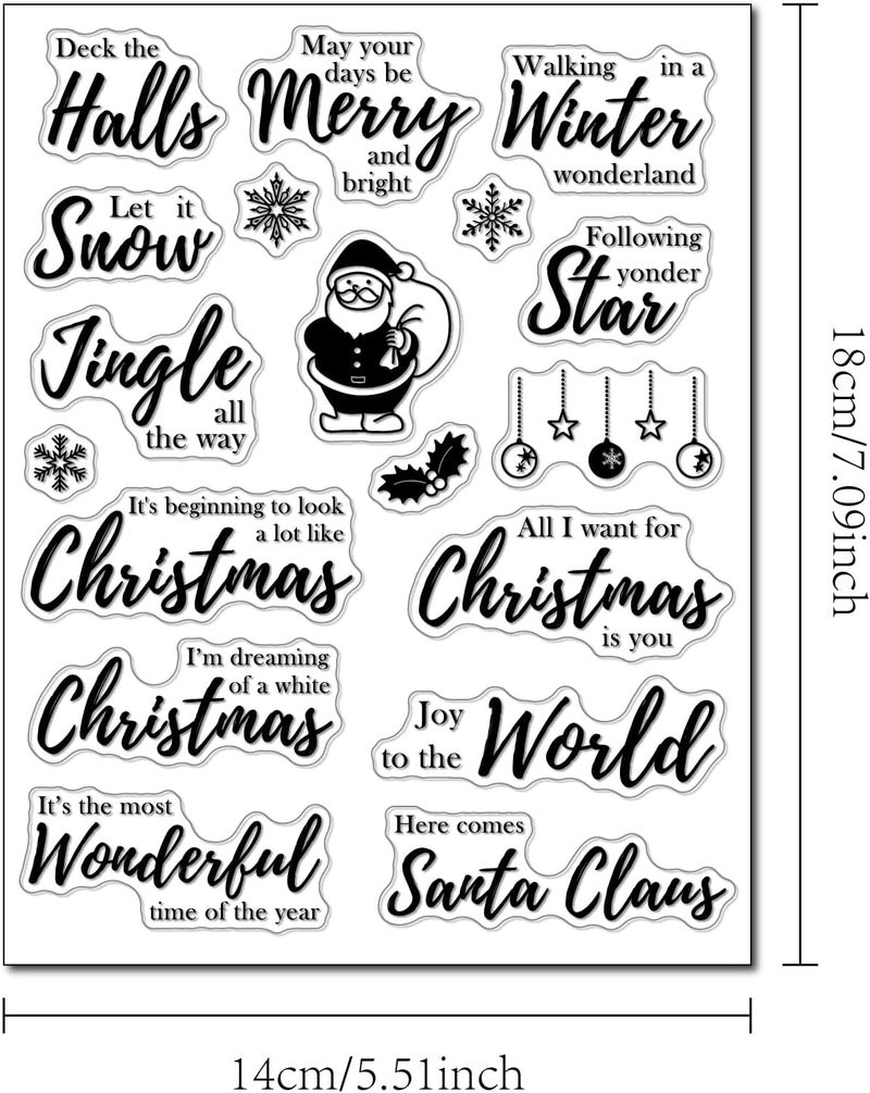 Arbuya Merry Christmas Verses Clear Stamps for Card Making, Sentiment Sayings Silicone Rubber Stamps for Gift Tags, Scrapbooking, Art Journals, Diaries, Paper Crafts, Decoration - Image 2